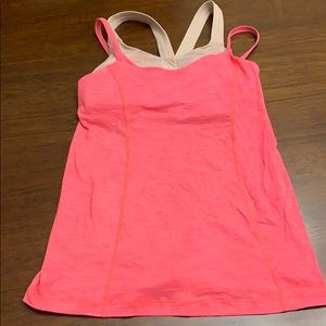 Pink Lululemon tank top with built in bra